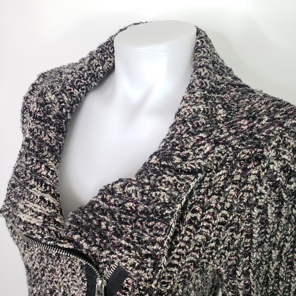 Free People asymmetric zip sweater chunky moto - Picture 3 of 13